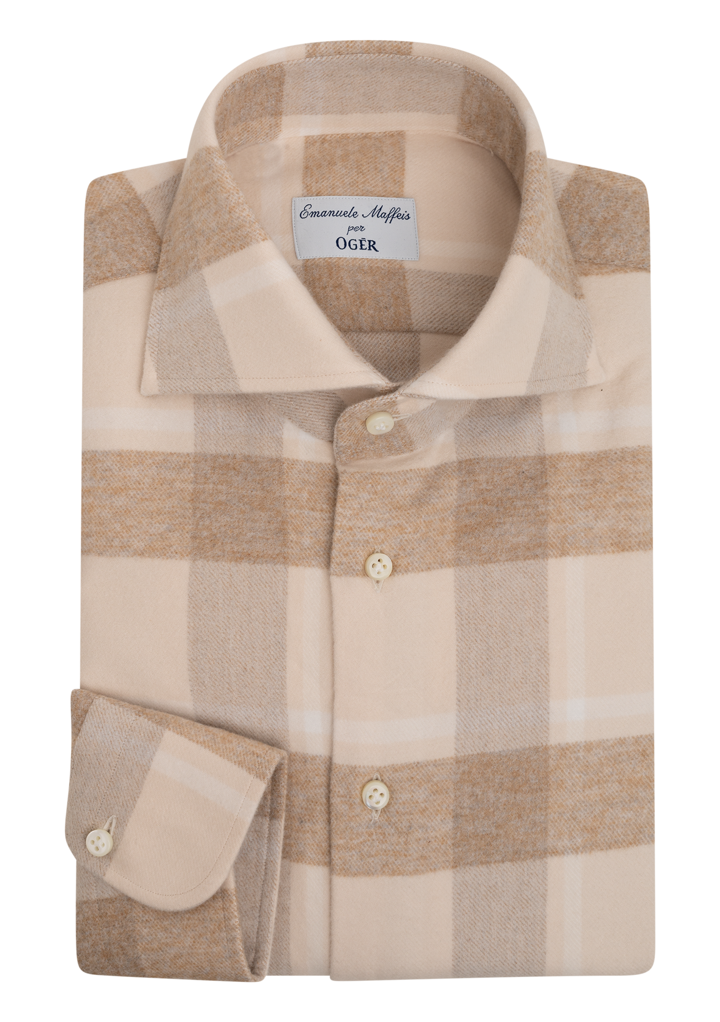 Geruit shirt van katoen | Beige
