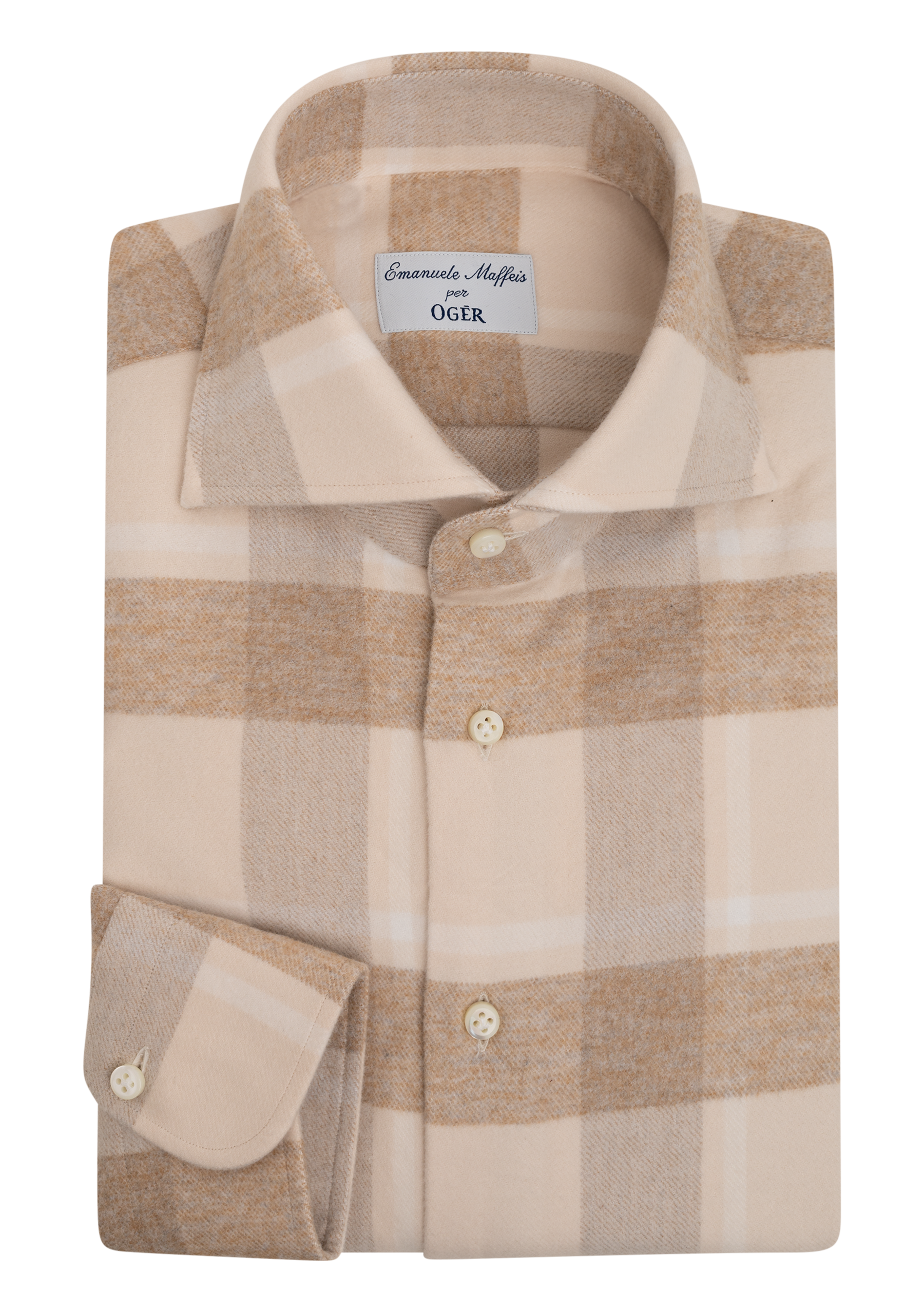 Geruit shirt van katoen | Beige