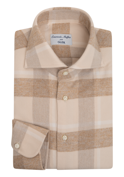 Geruit shirt van katoen | Beige