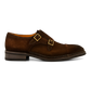 Dubbele gespschoenen van suède | D.Bruin
