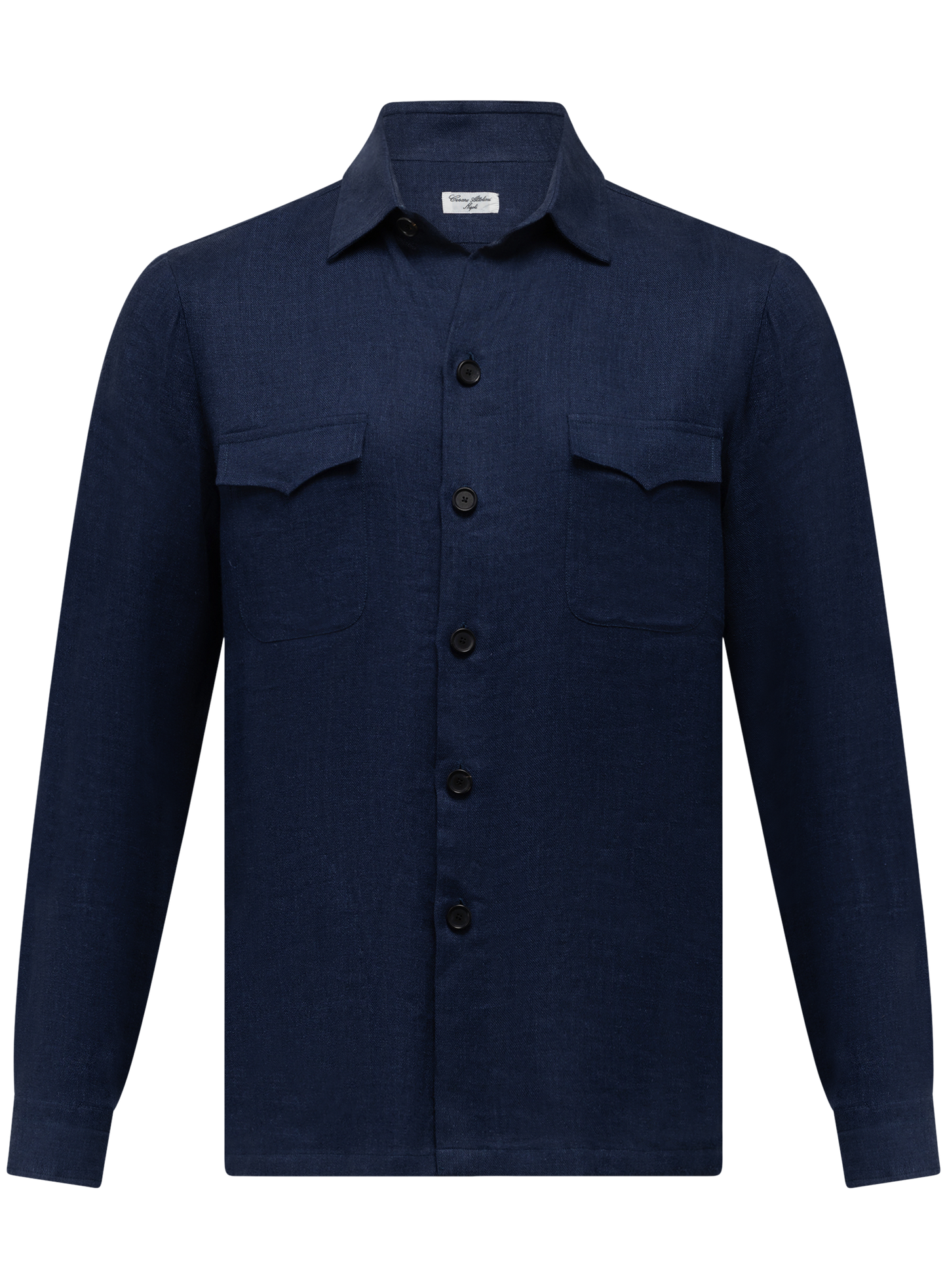 Handgemaakt linnen overshirt | FULL_WIDTH | Blauw