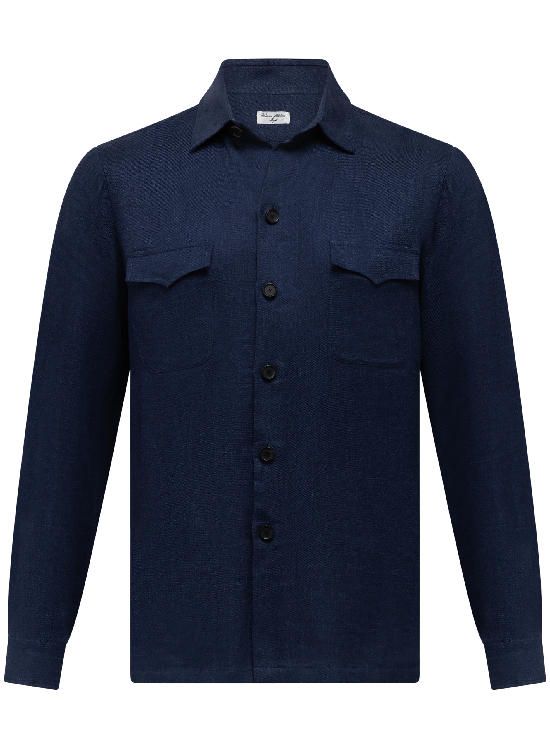 Handgemaakt linnen overshirt | FULL_WIDTH | Blauw