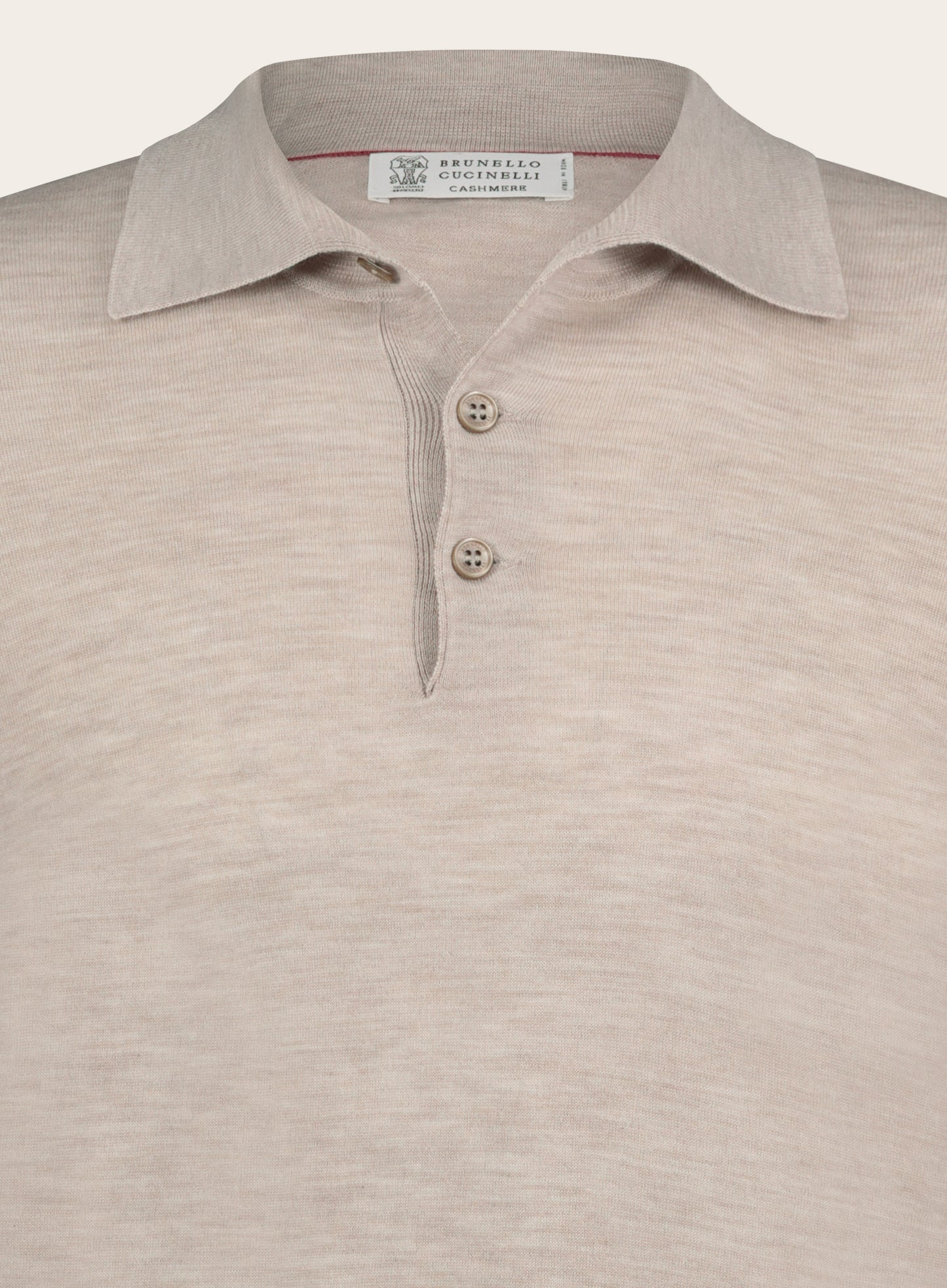 Cashmere lange mouwen polo