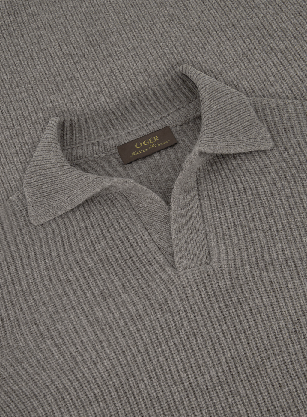 Buttonless polo van wol | FULL_WIDTH | TAUPE