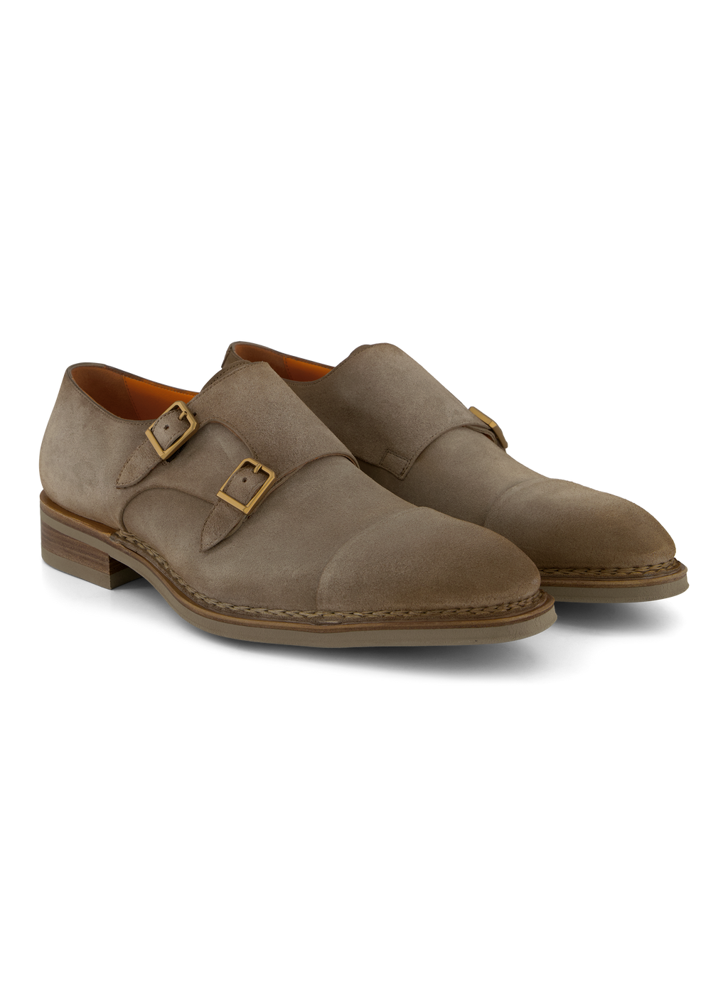 Dubbele gespschoenen van suède | TAUPE GRIJS