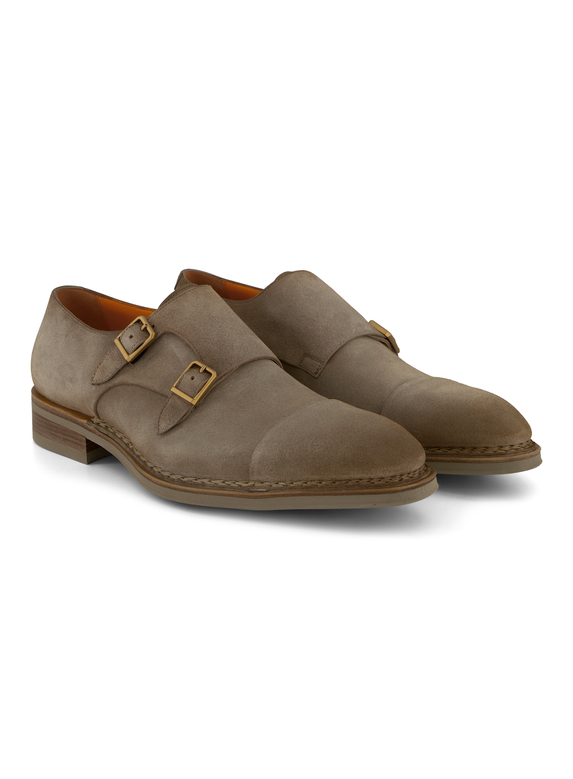 Dubbele gespschoenen van suède | TAUPE GRIJS