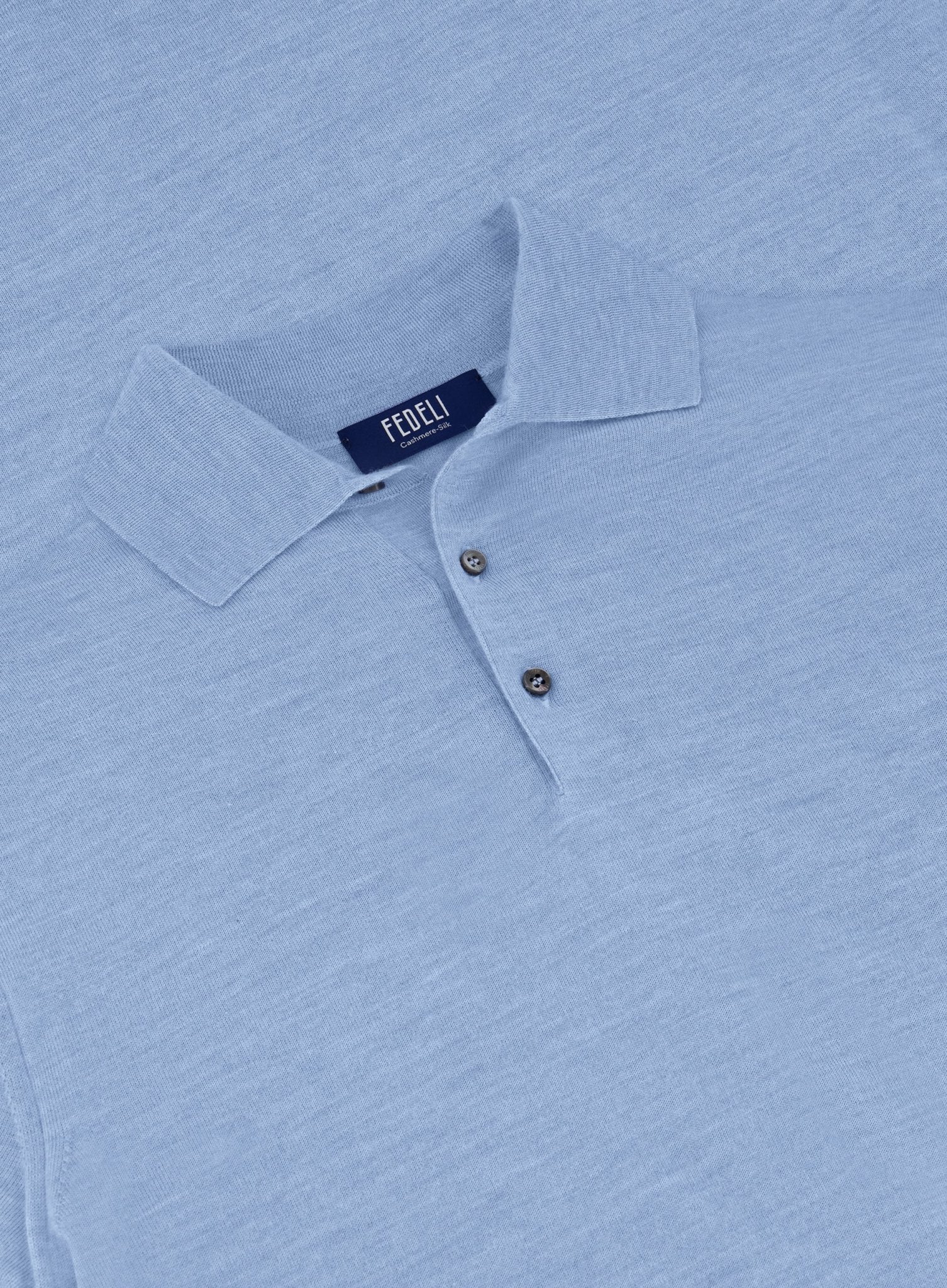 Poloshirt van cashmere en zijde | L.Blauw