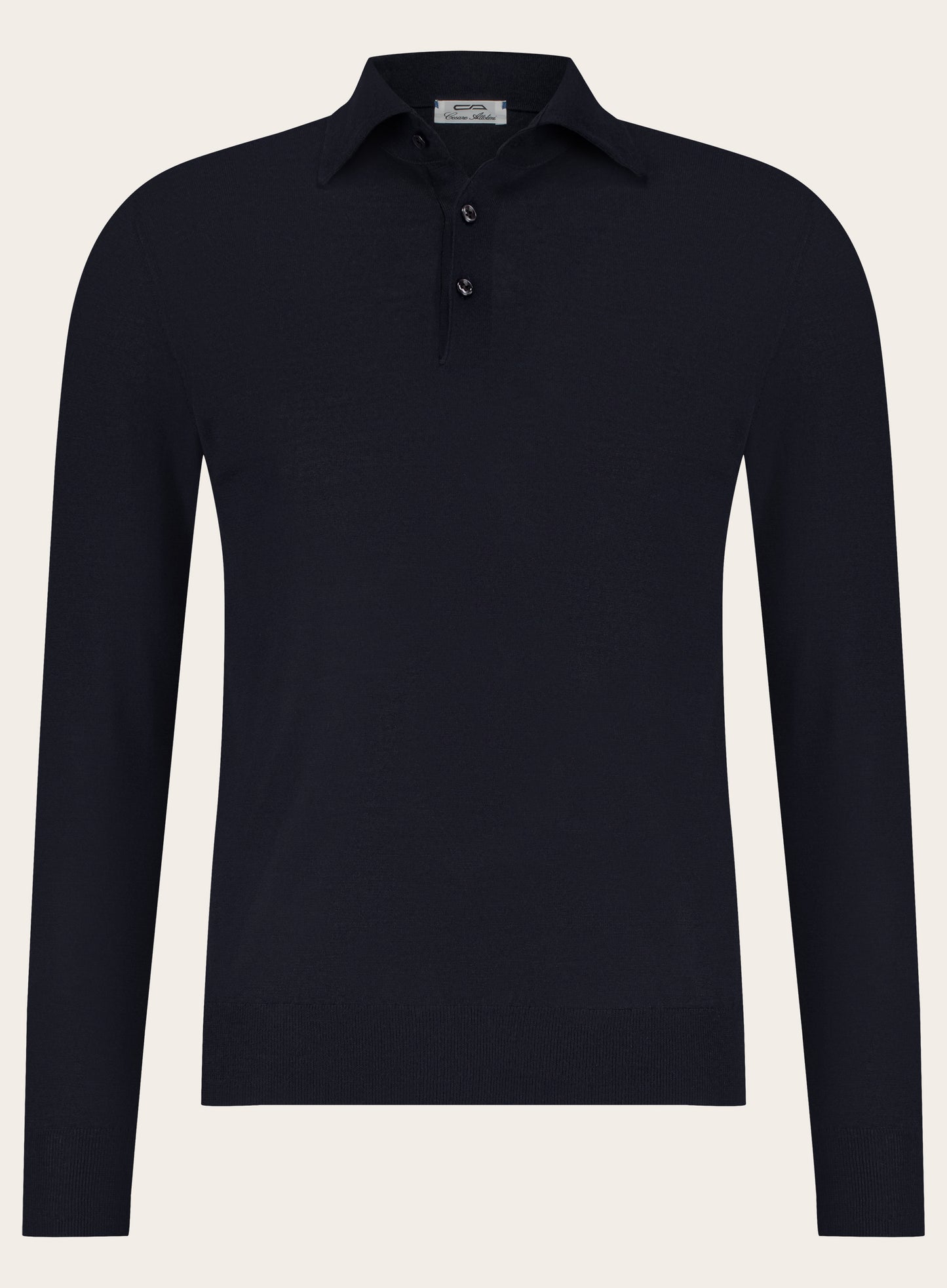 Poloshirt van cashmere en zijde | BLUE NAVY