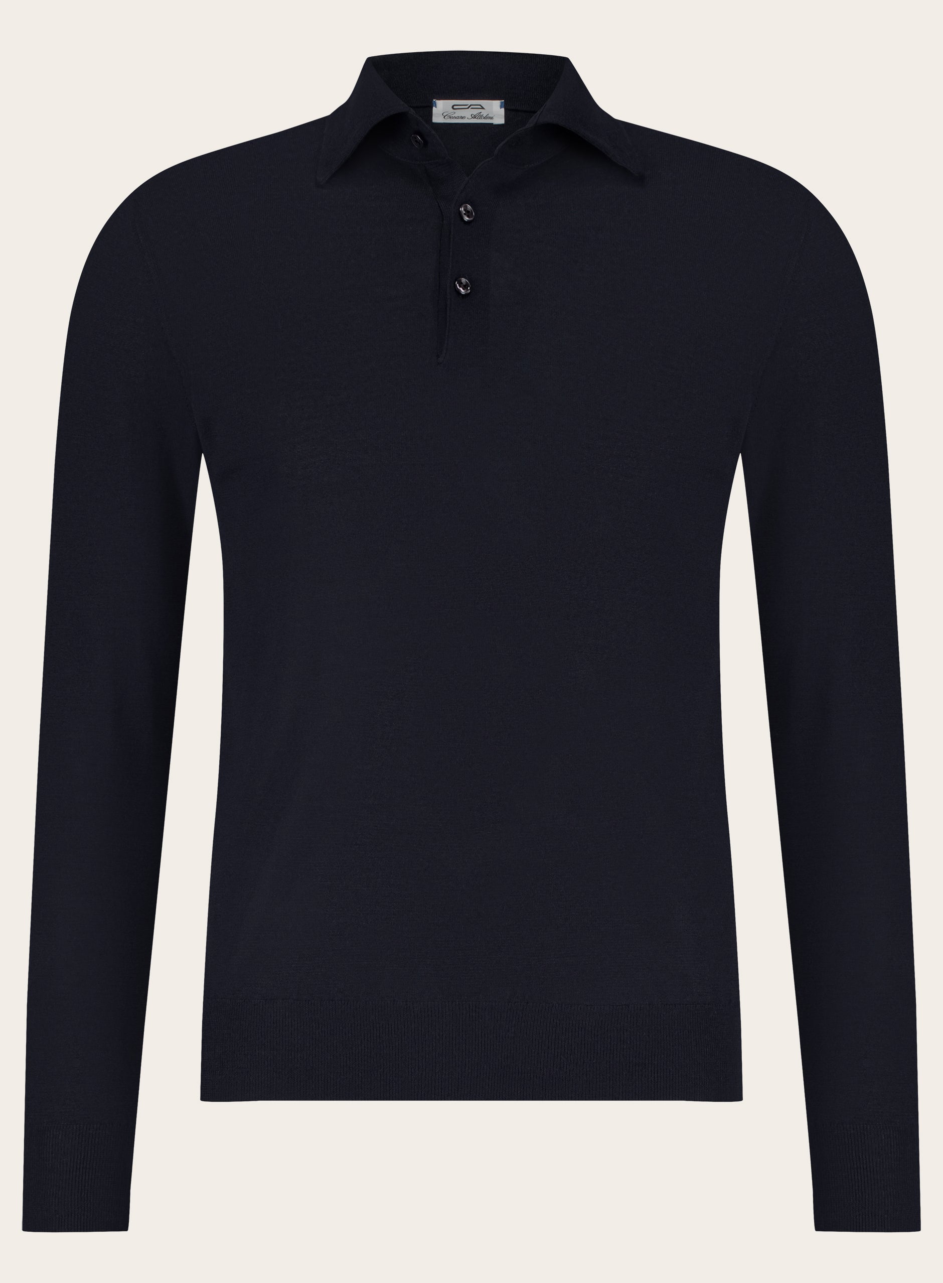 Poloshirt van cashmere en zijde | BLUE NAVY