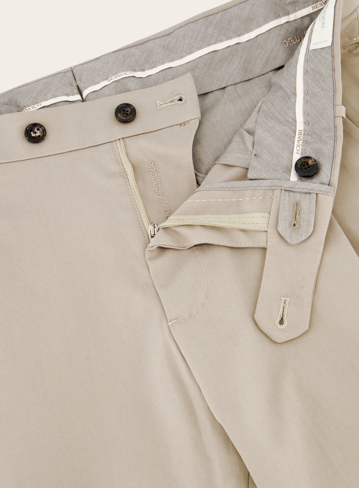 Bandplooi pantalon van katoen | GRIJS-BEIGE