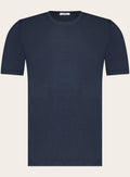 Slim-fit linnen T-shirt | BLUE NAVY