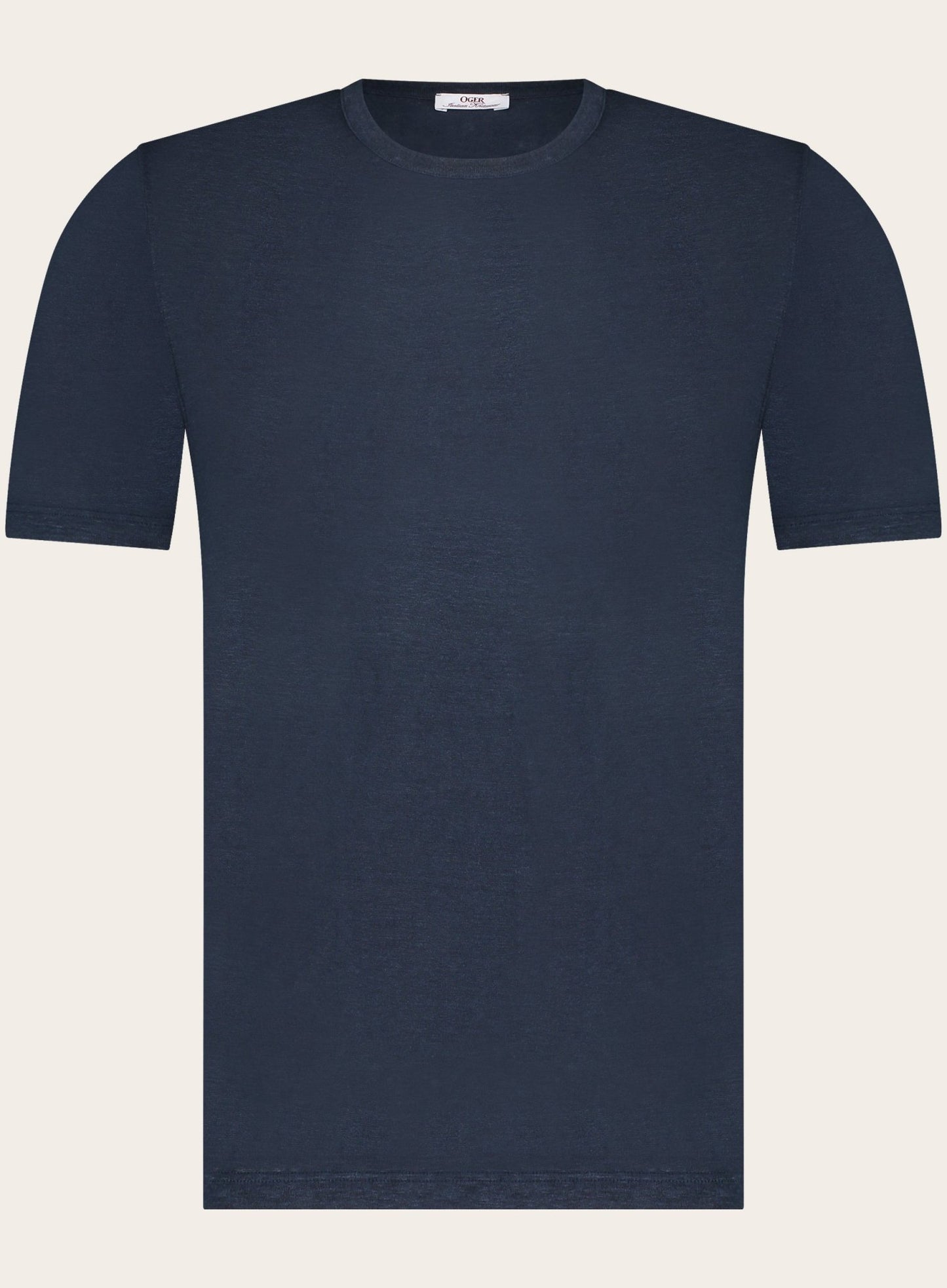 Slim-fit linnen T-shirt | BLUE NAVY