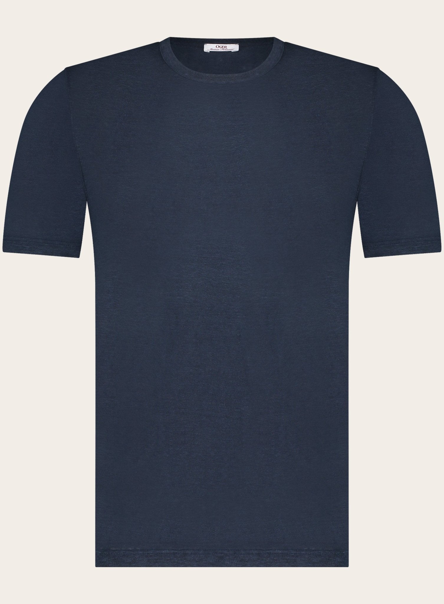 Slim-fit linnen T-shirt | BLUE NAVY
