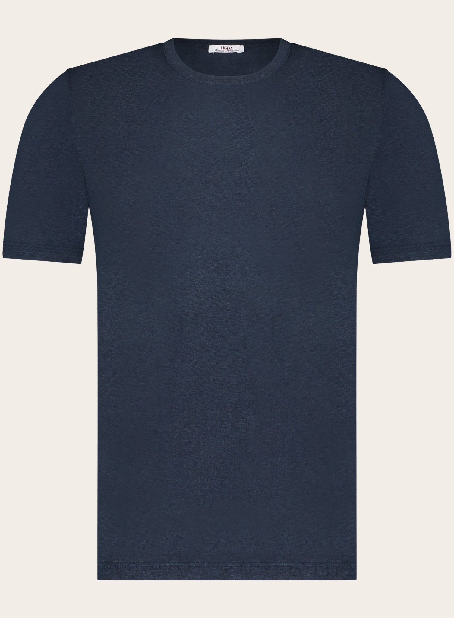 Slim-fit linnen T-shirt | BLUE NAVY