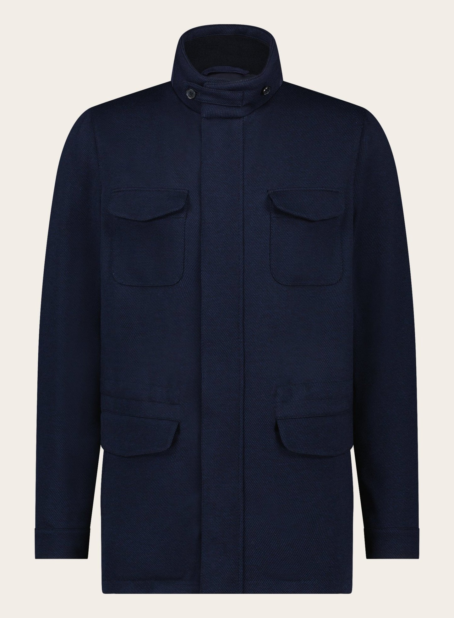 Wollen-katoenen field jack | BLUE NAVY