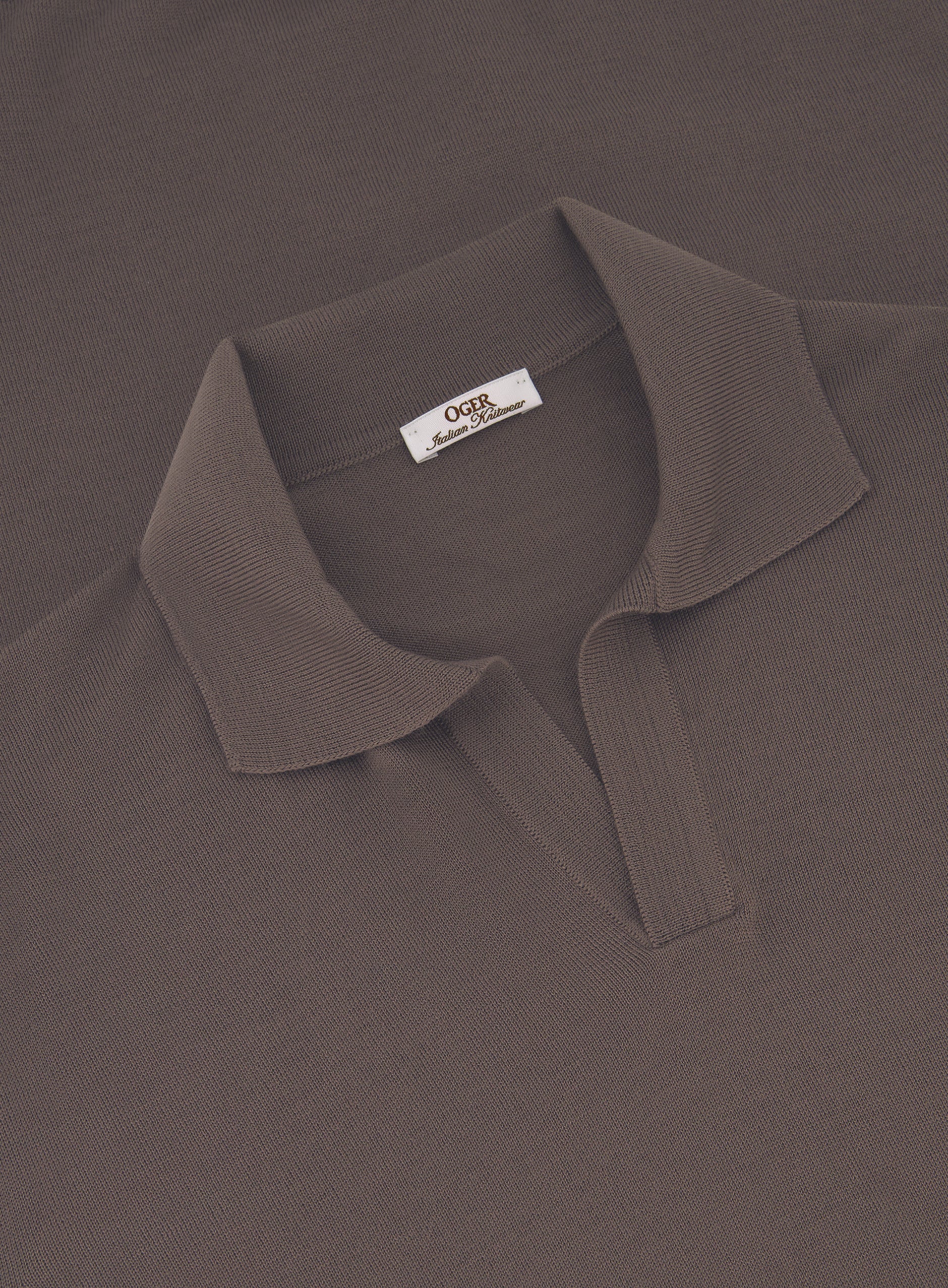 Buttonless polo van virgin wol | FULL_WIDTH | TAUPE