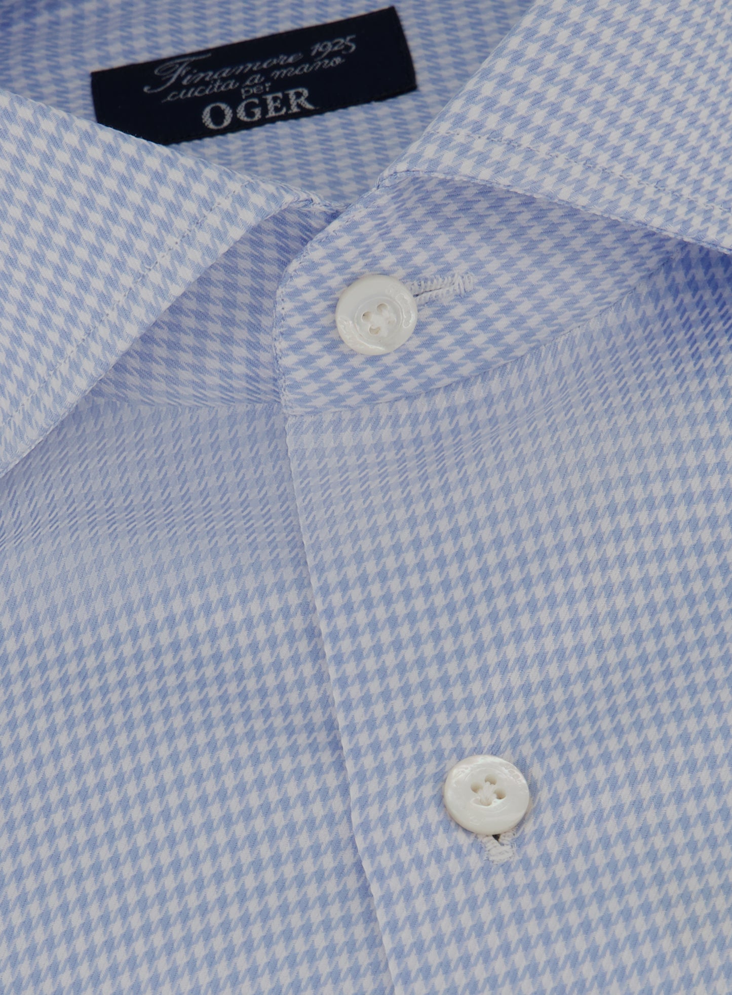 Pied-de-poule shirt van katoen | L.Blauw 