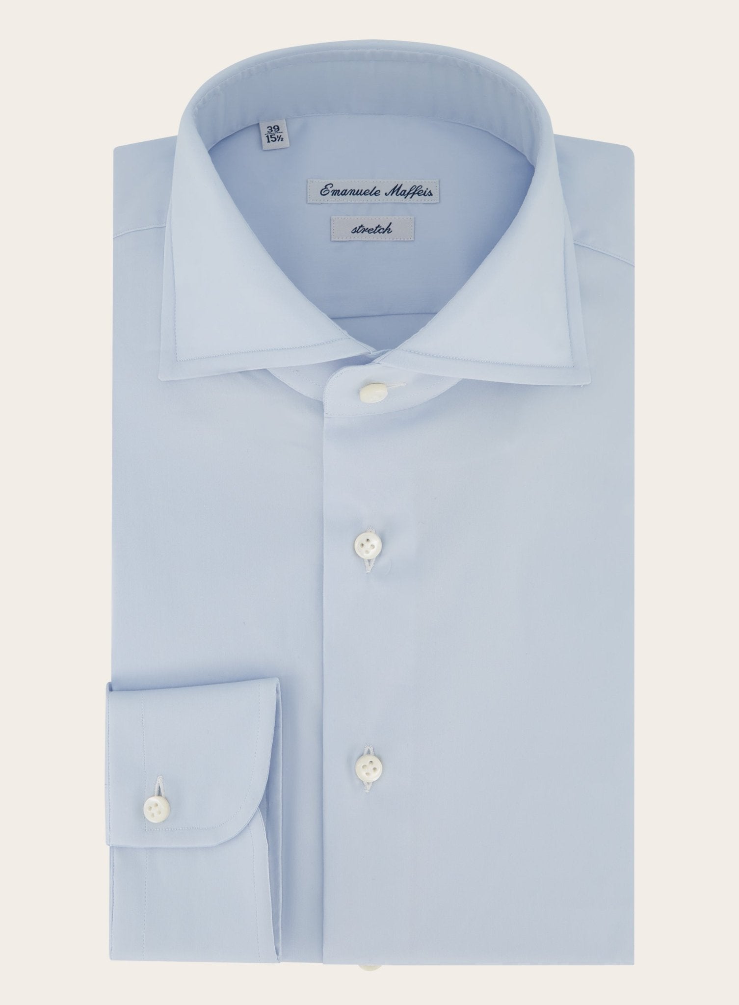 Stretch shirt van katoen | L.Blauw