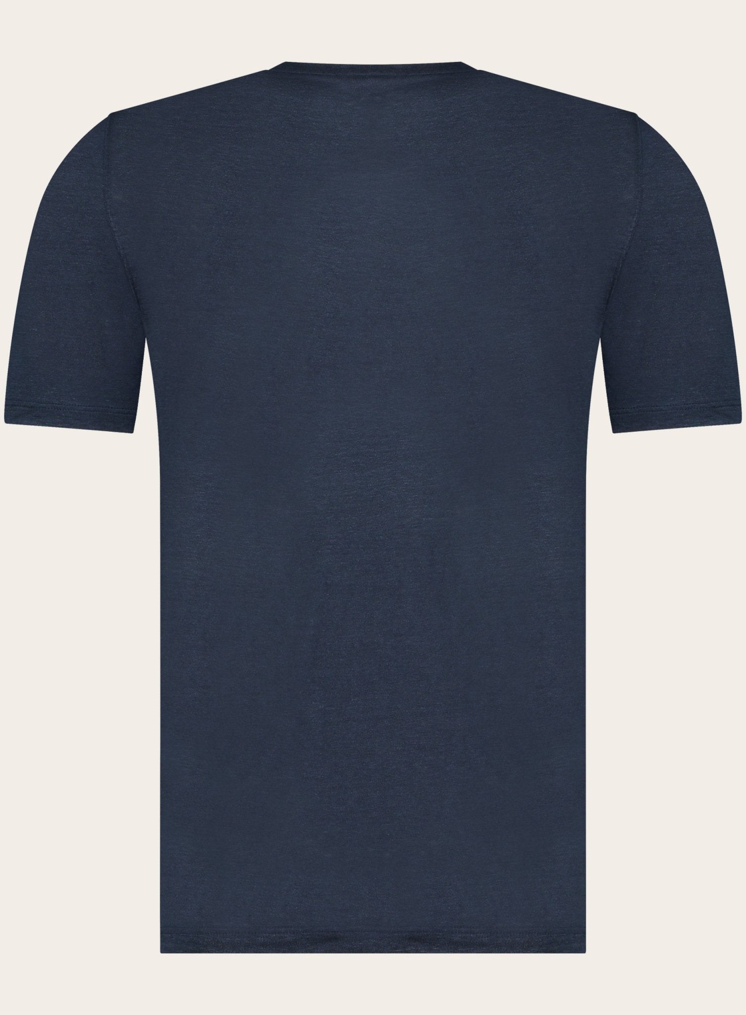 Slim-fit linnen T-shirt | BLUE NAVY