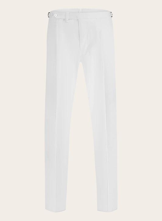 Bandplooi pantalon van katoen | Wit
