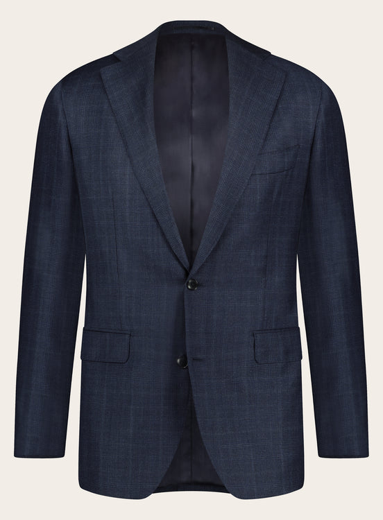 Glencheck pak van wol | BLUE NAVY