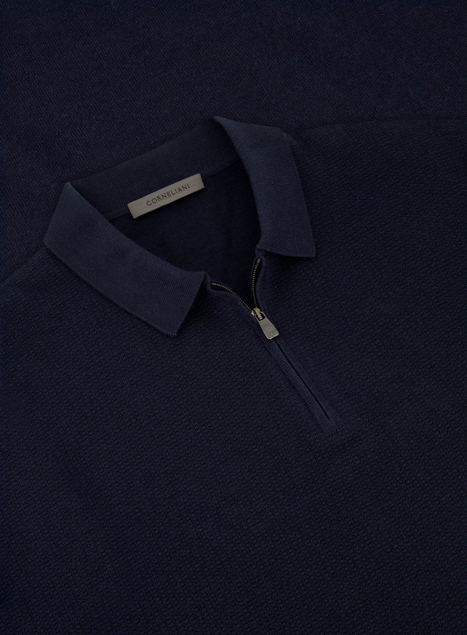 Polo met ritssluiting van wol | BLUE NAVY