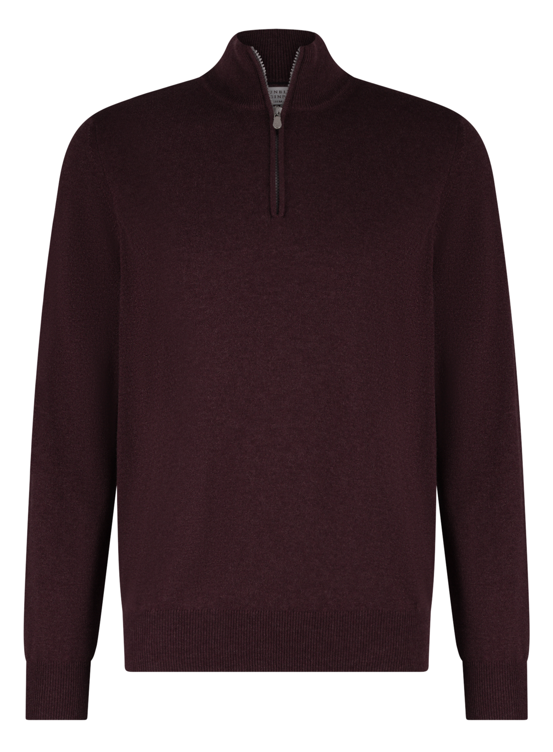 Half-zip ritsvest van cashmere | DARK BORDEAUX