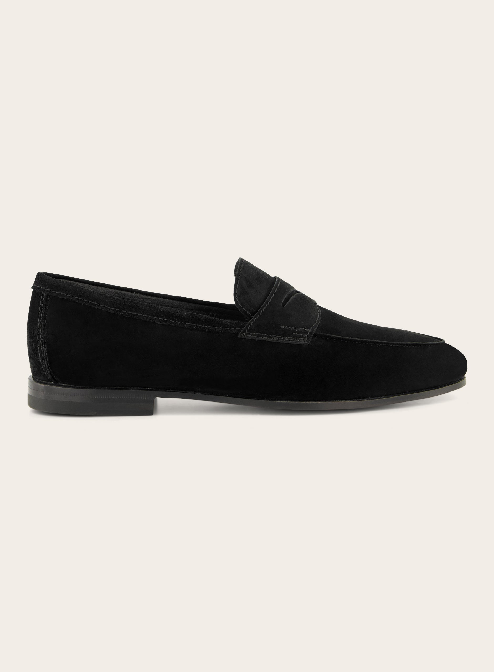 Penny loafers van suède | Zwart