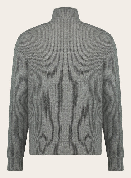 Slim-fit bomberjack van suède en cashmere | Grijs