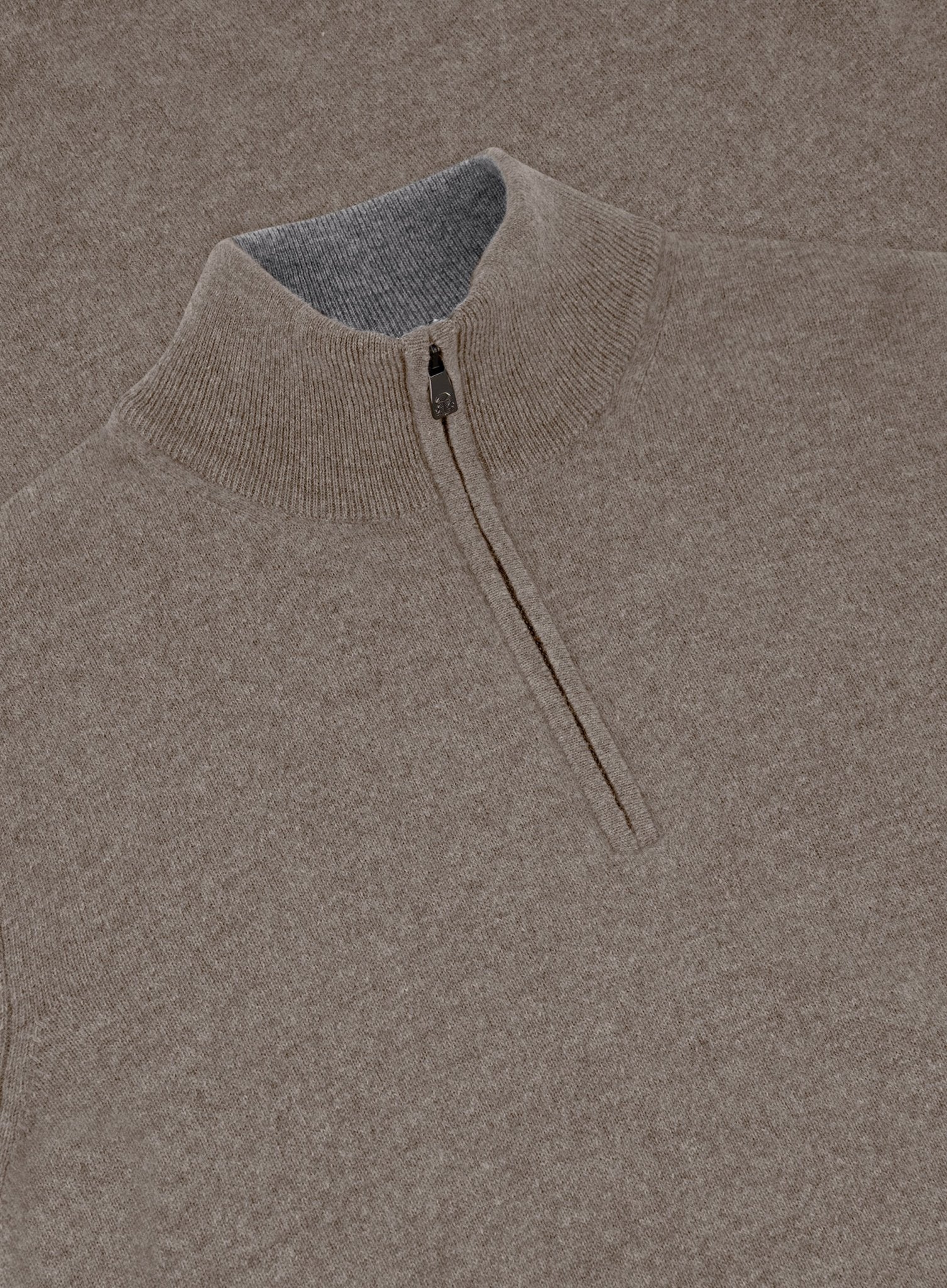 Half-zip vest van wol en cashmere | TAUPE