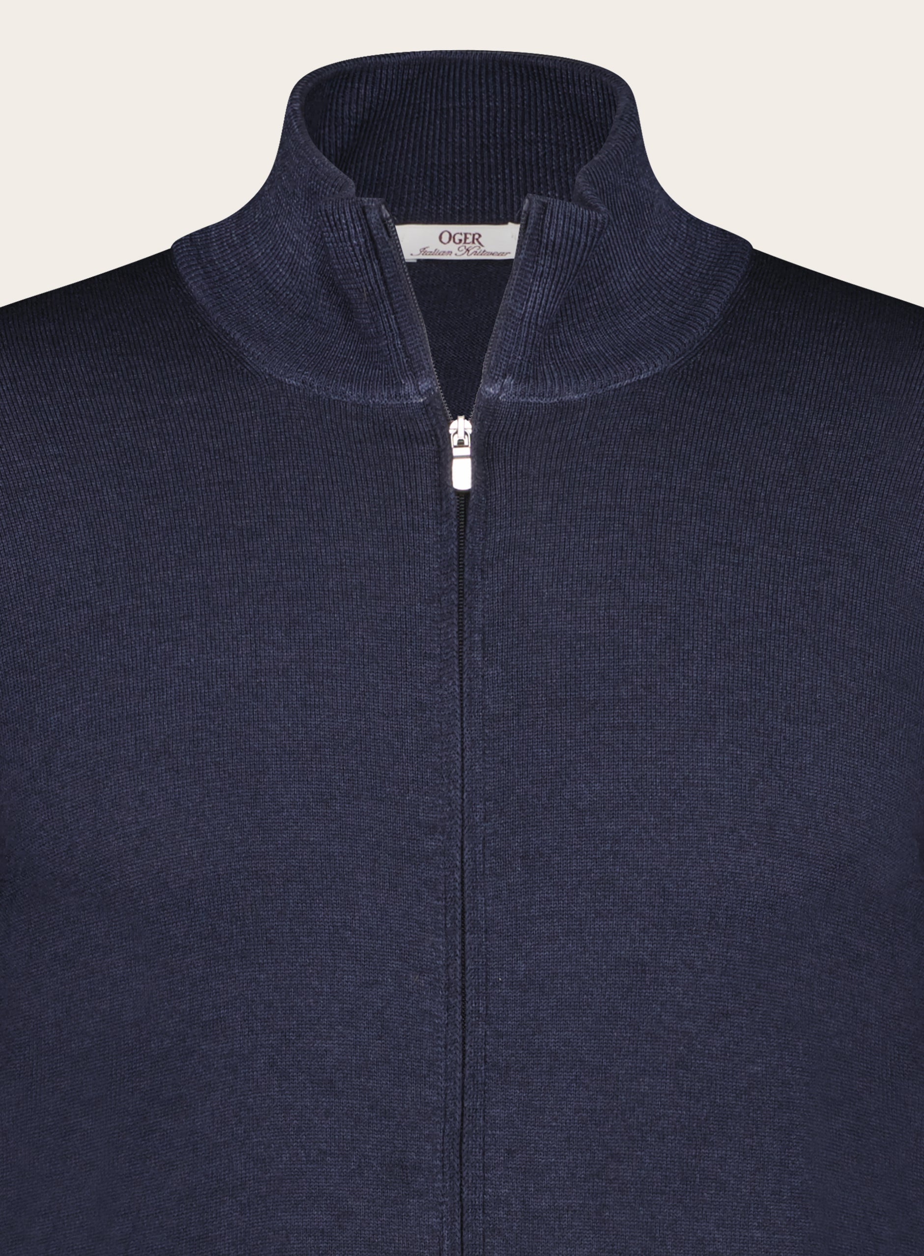 Slim-fit ritsvest van wol | BLUE NAVY