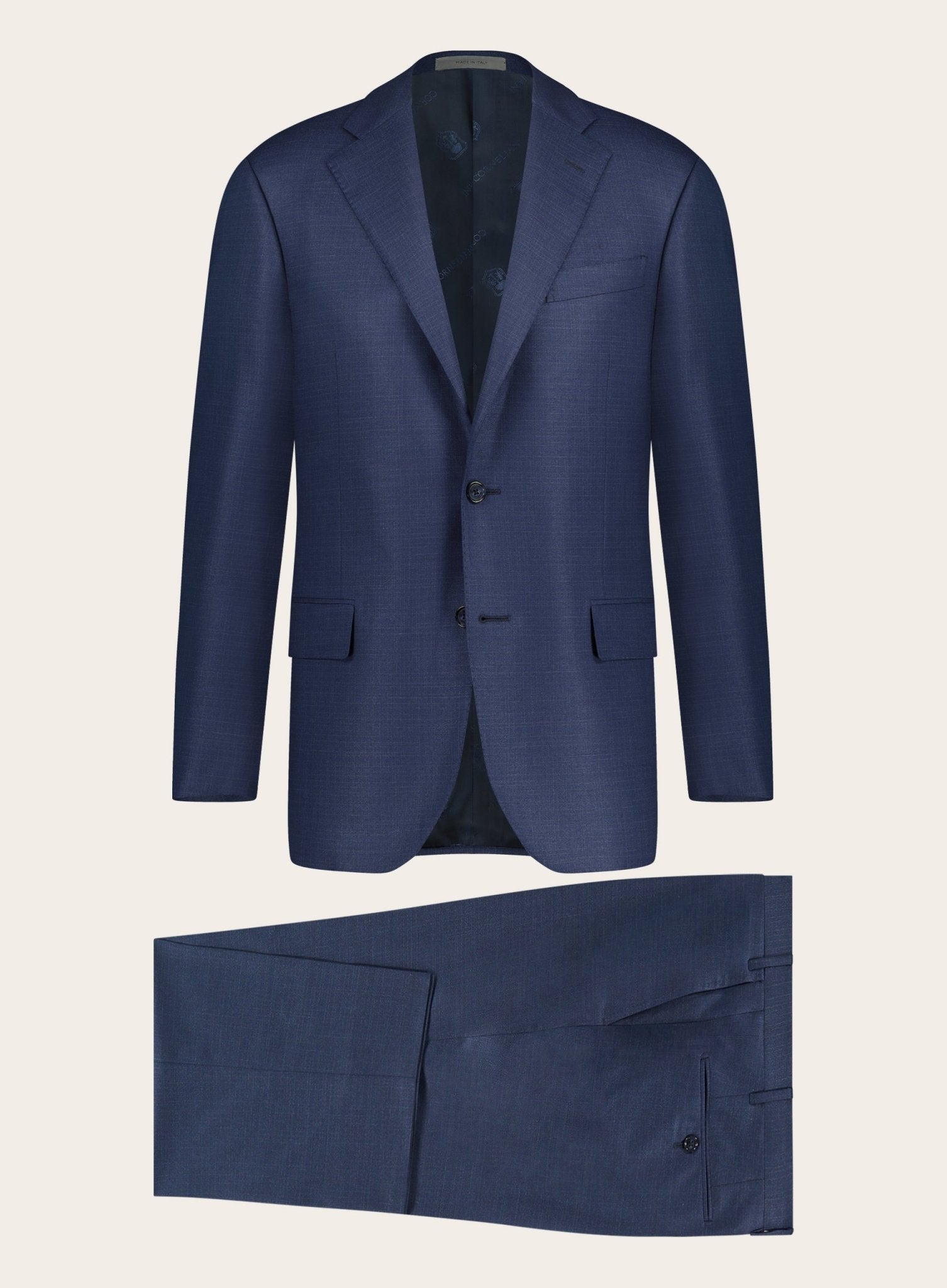 Hopsack pak in wol-zijde | BLUE NAVY