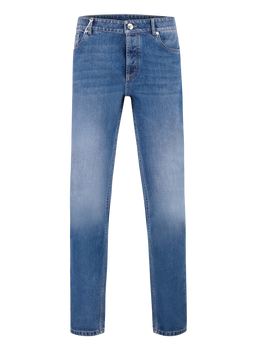 5-pocket jeans van katoen | JEANS BLAUW
