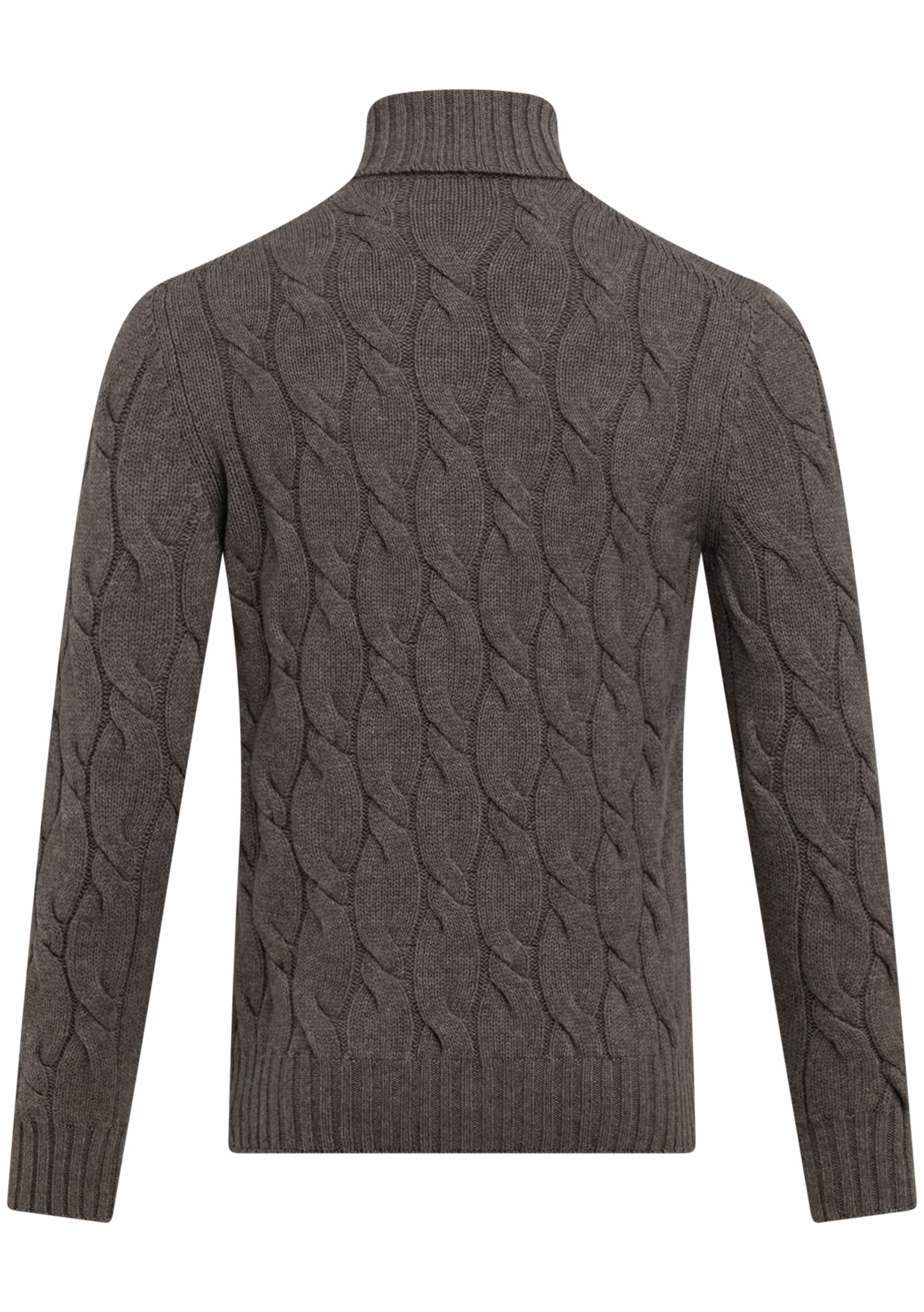 Coltrui met kabelpatroon van wol en cashmere | TAUPE
