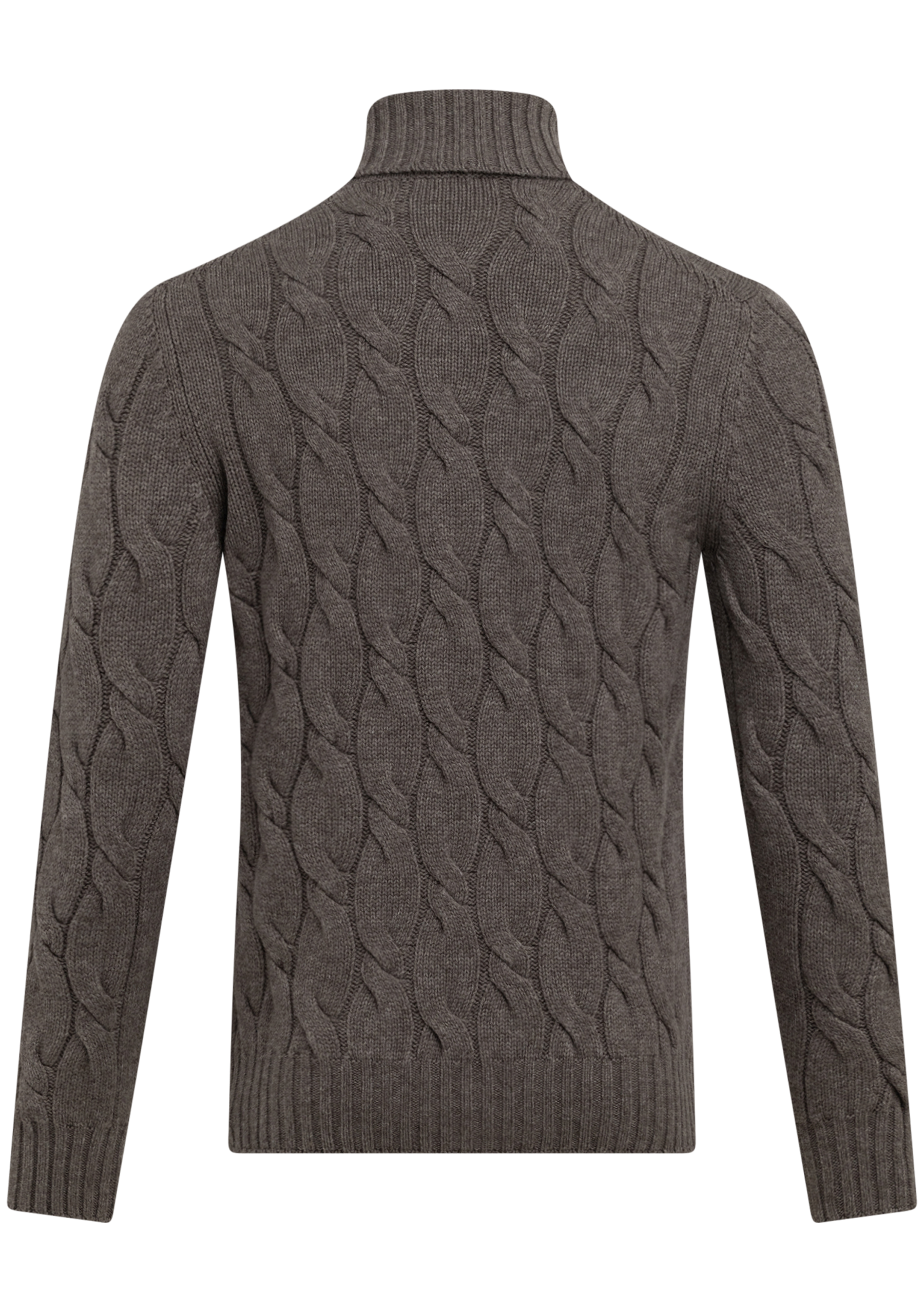 Coltrui met kabelpatroon van wol en cashmere | TAUPE