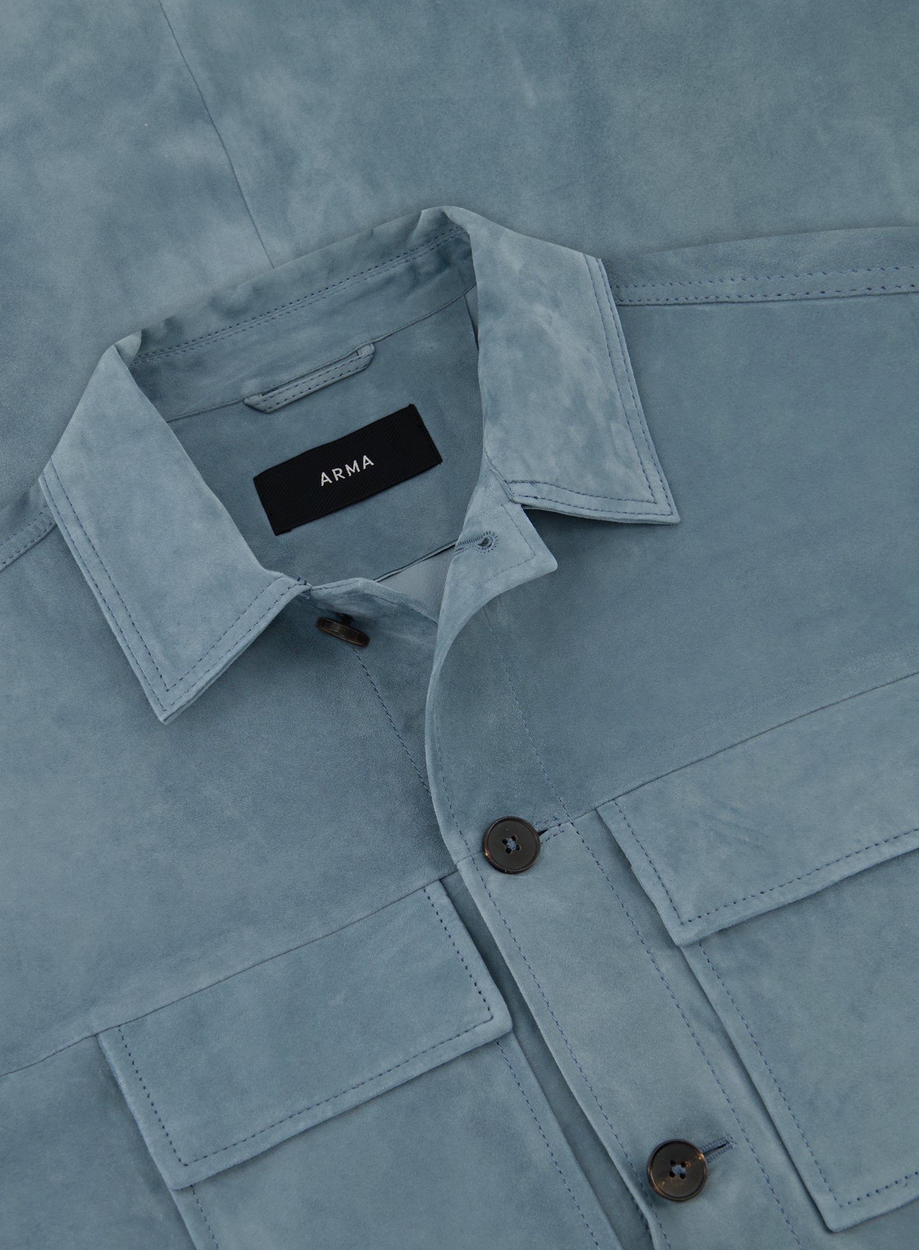 MEX overshirt van suède | L.Blauw