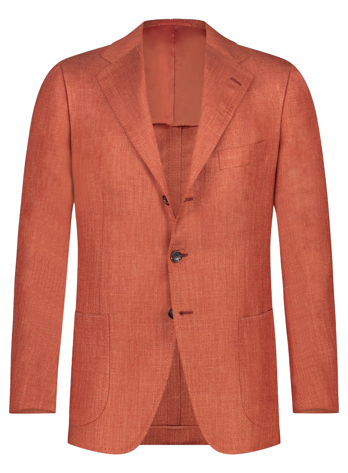 Handgemaakt jasje van cashmere en zijde | Roest