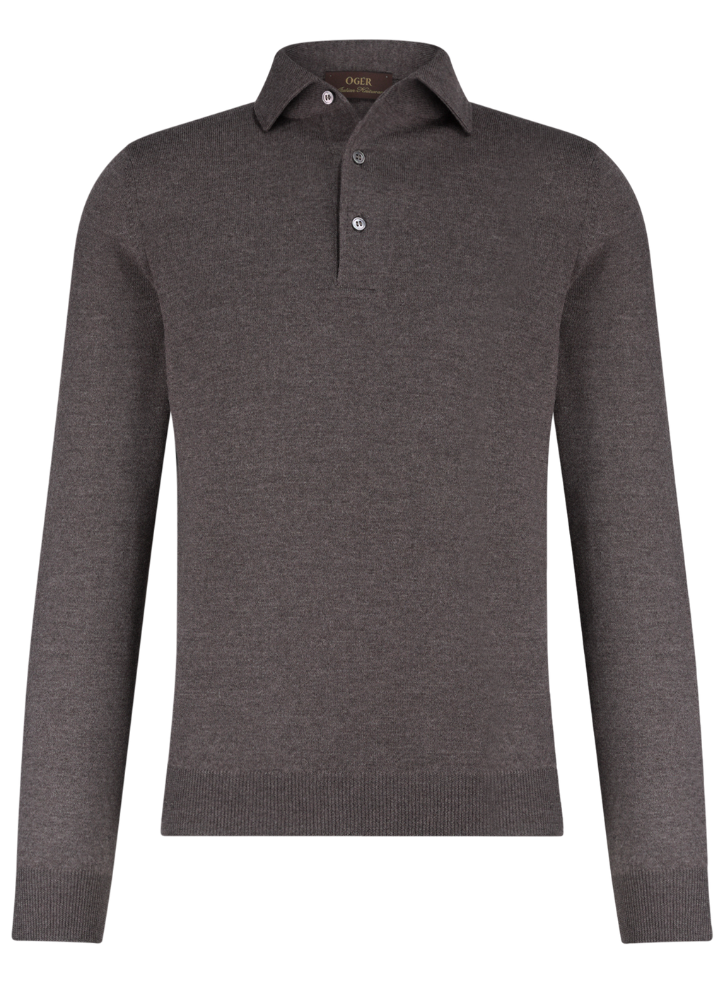 Lange mouwen polo van virgin wol | TAUPE BRUIN