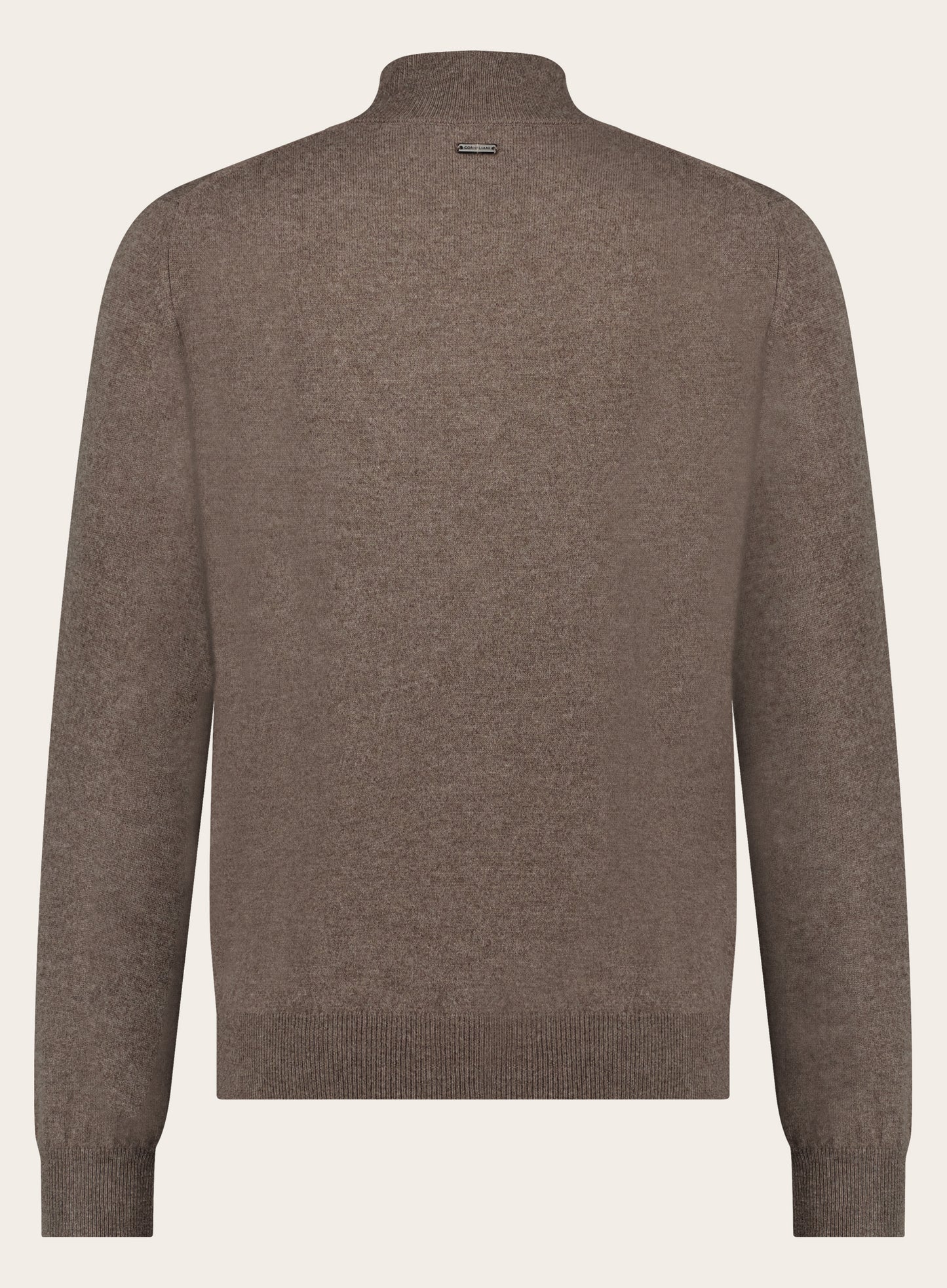 Slim-fit half-zip trui van wol en cashmere | TAUPE