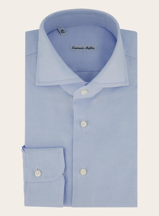 Pied-de-poule shirt van katoen | L.Blauw