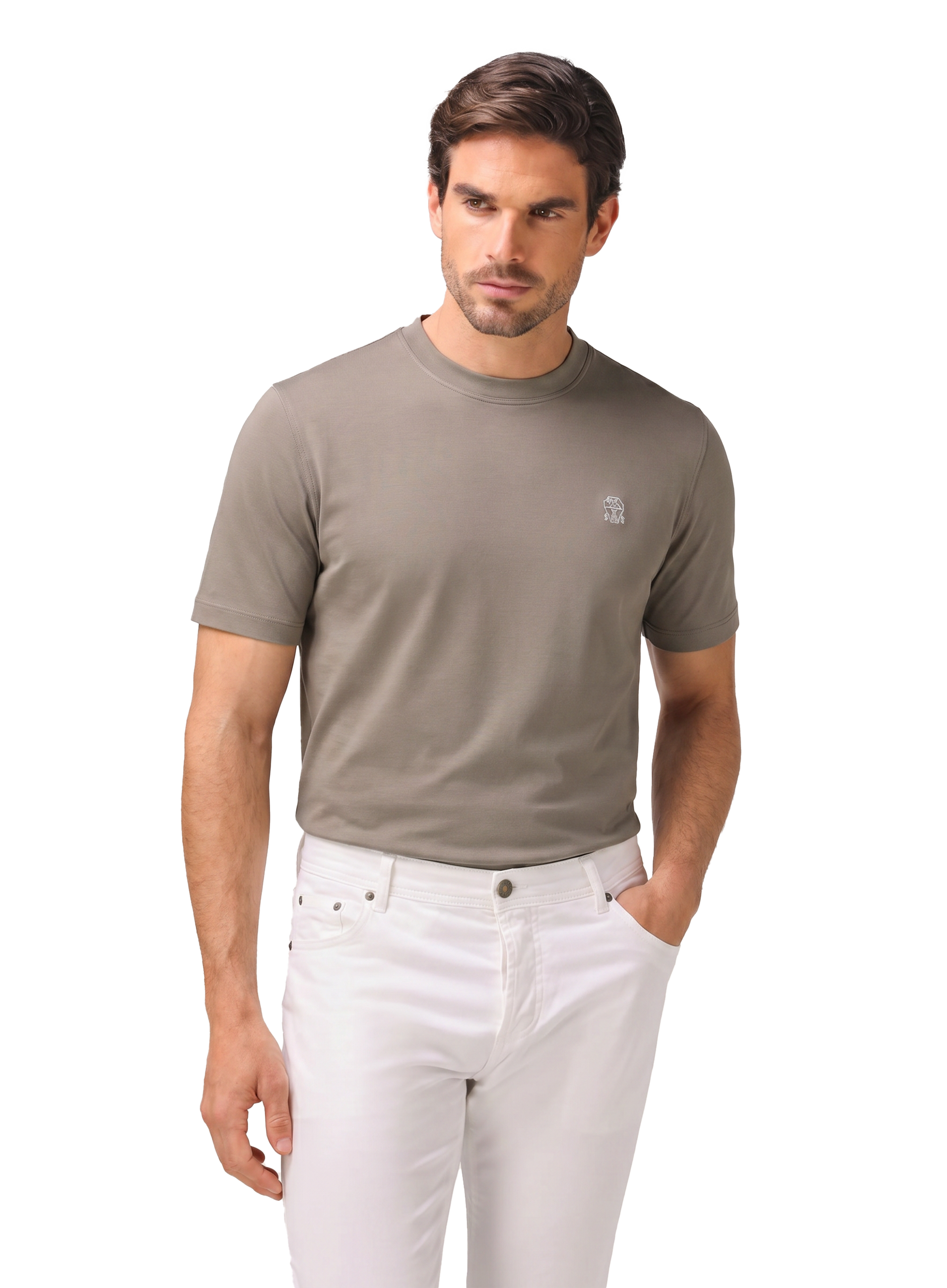 T-shirt van katoen | MODEL | FULL_WIDTH | Groen