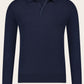 Buttonless polo van wol | Blauw 