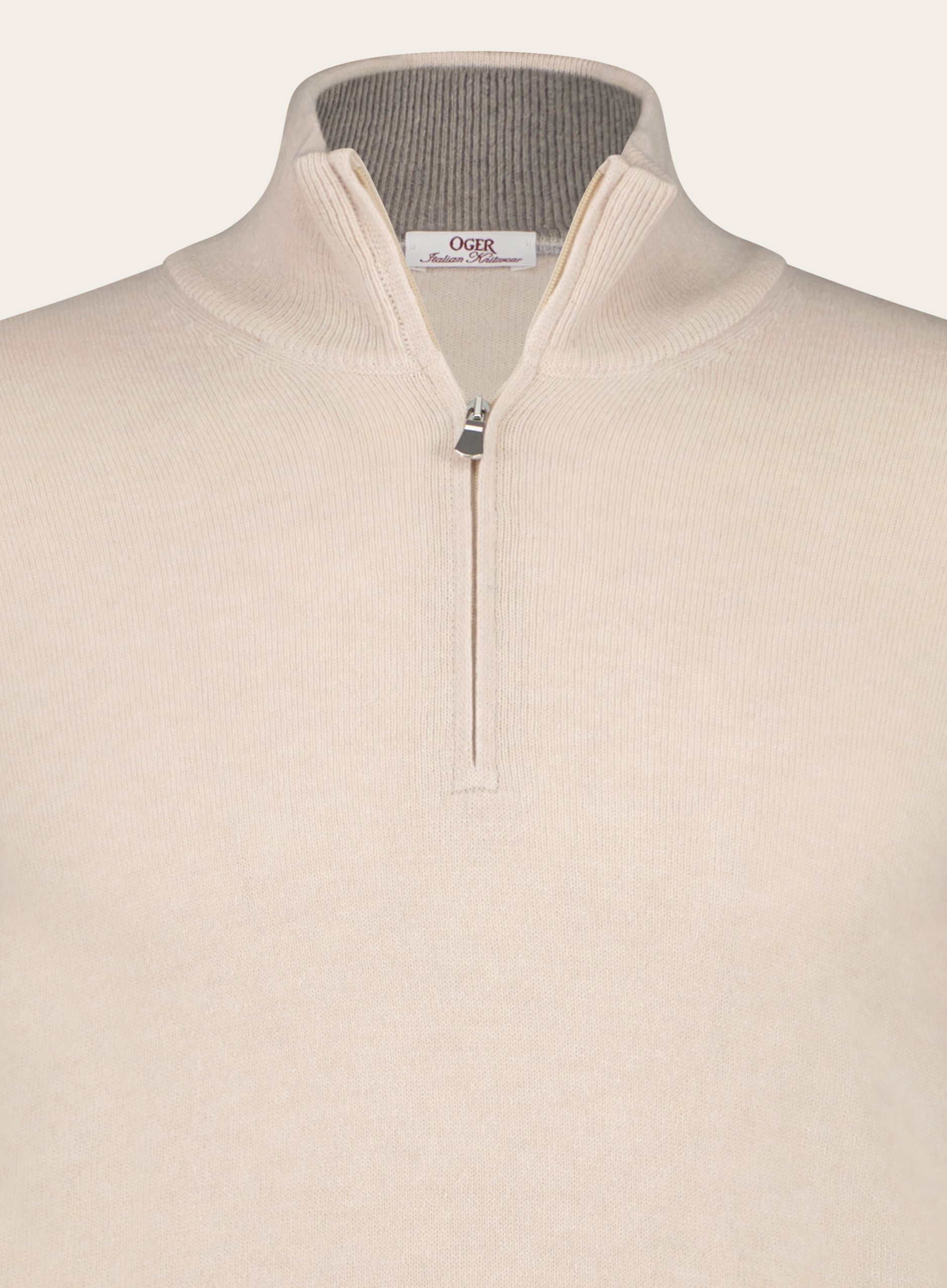 Half-zip van wol en cashmere | L.BEIGE