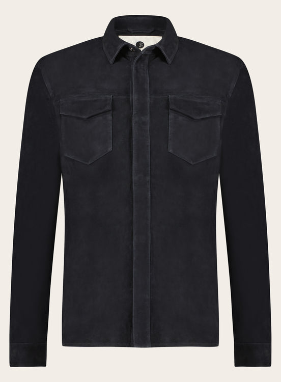 Robert overshirt van suède | Zwart