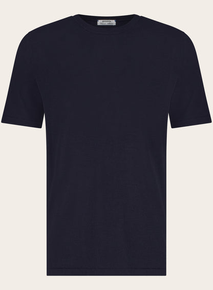 T-shirt van cashmere en zijde | BLUE NAVY