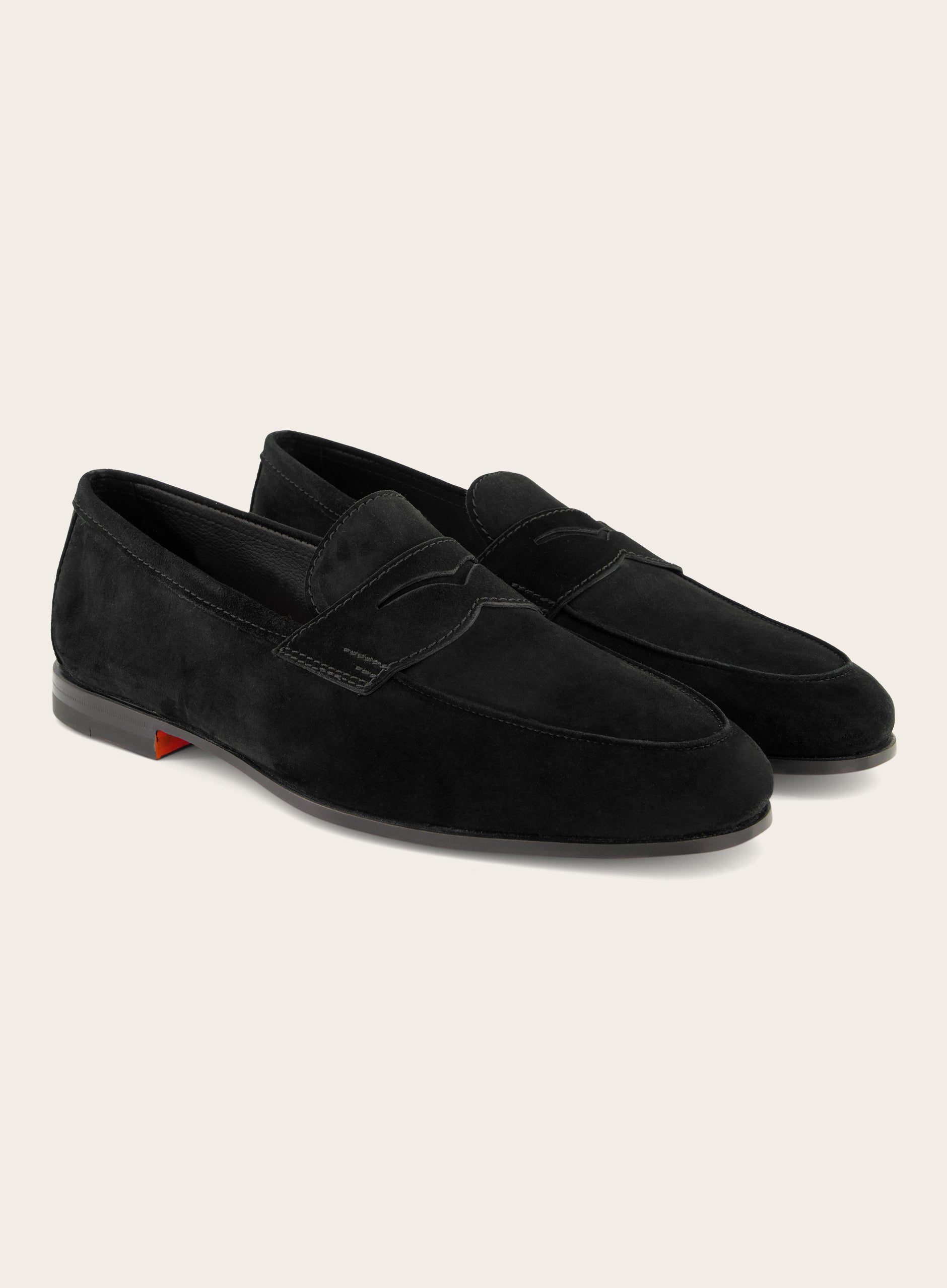 Penny loafers van suède | Zwart