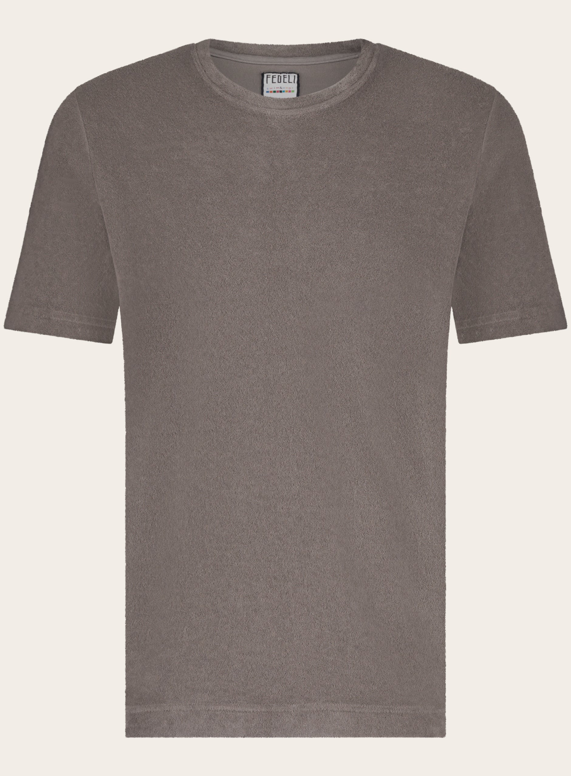 Terry badstof t-shirt van katoen | TAUPE