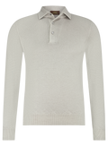 Longsleeve polo van wol | LICHT TAUPE
