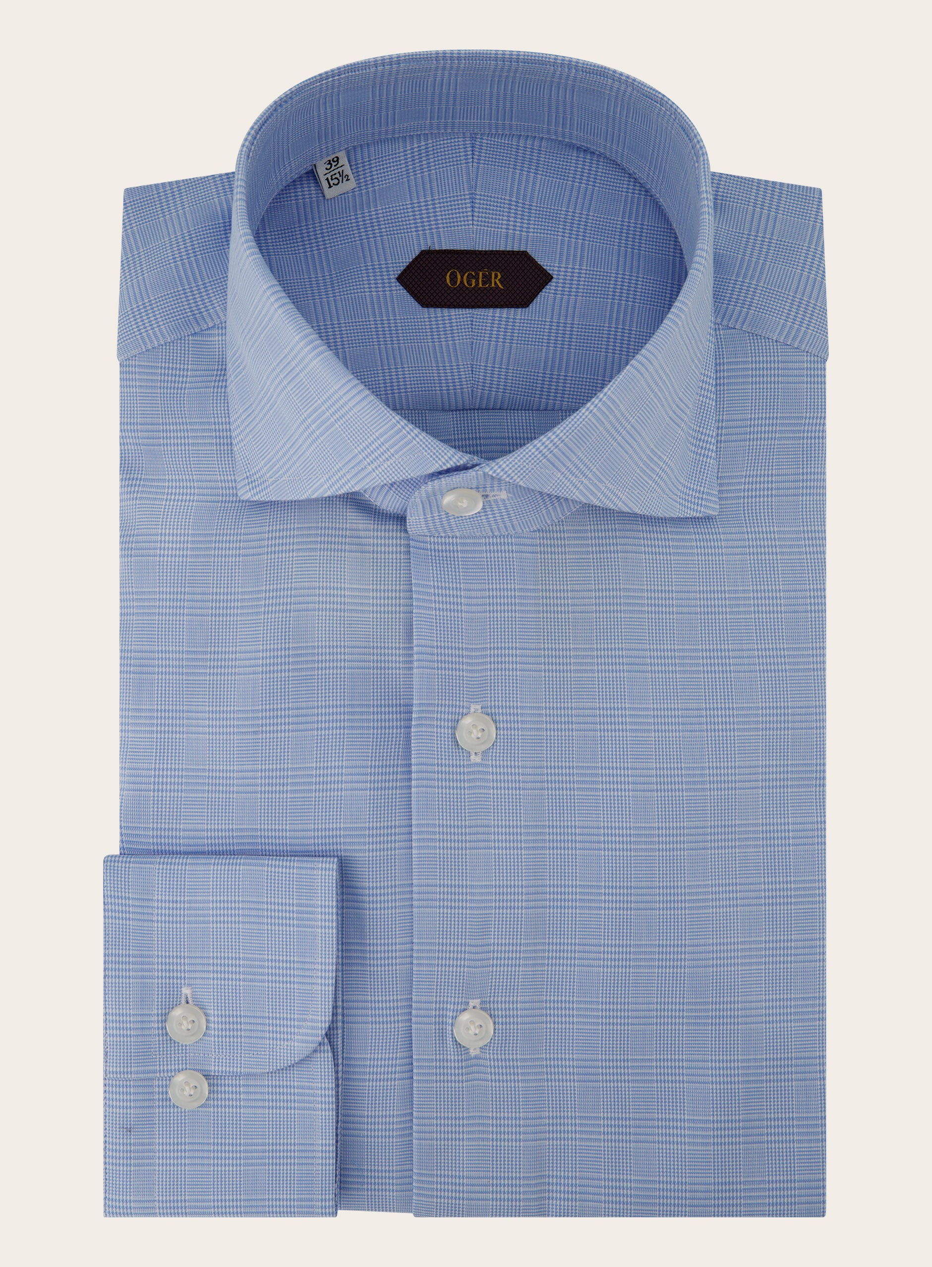 Glencheck shirt van katoen | L.Blauw