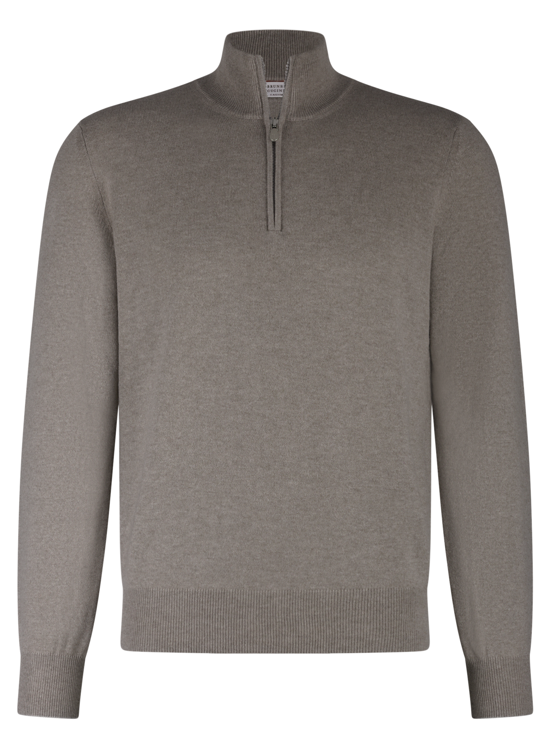 Half-zip ritsvest van cashmere | TAUPE
